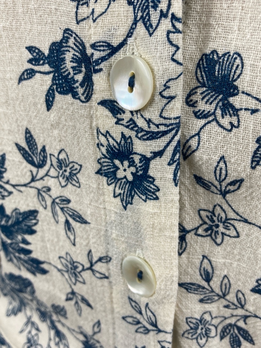 April Cornell Cream Maxi Dress with Blue Floral Print - Picture 11 of 14